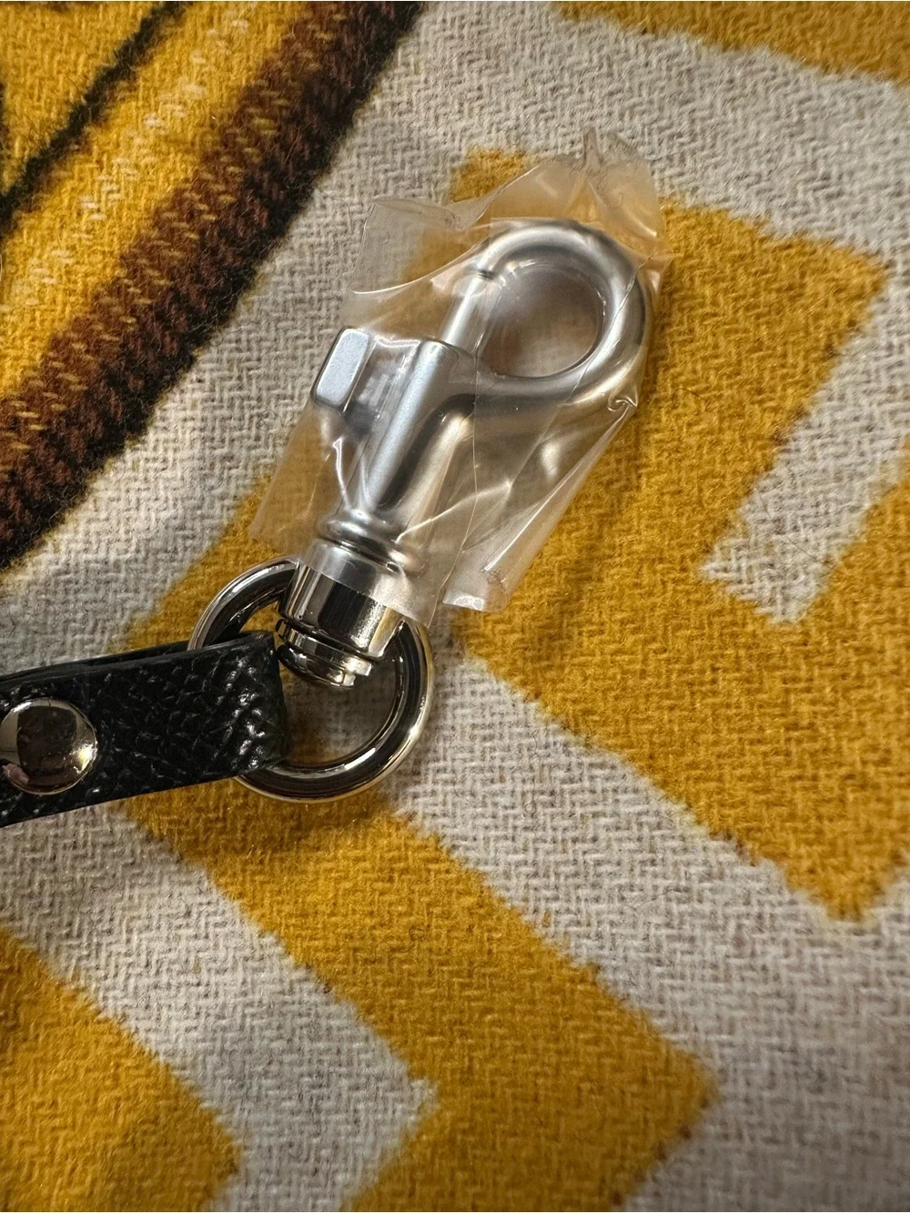 Dolce & Gabbana Black D&G Calfskin Leather Keychain NWT